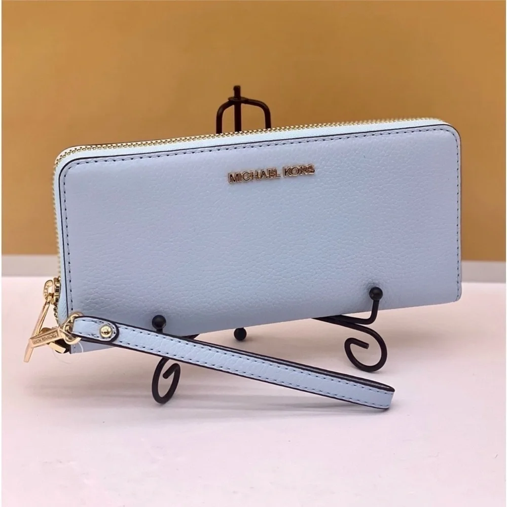 Michael Kors Large Continental Wallet Wristlet Vista Blue
